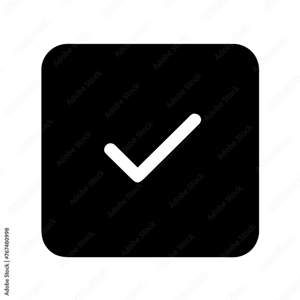 Black Check icon on a Transparent Background Black Check icon on a Transparent Background