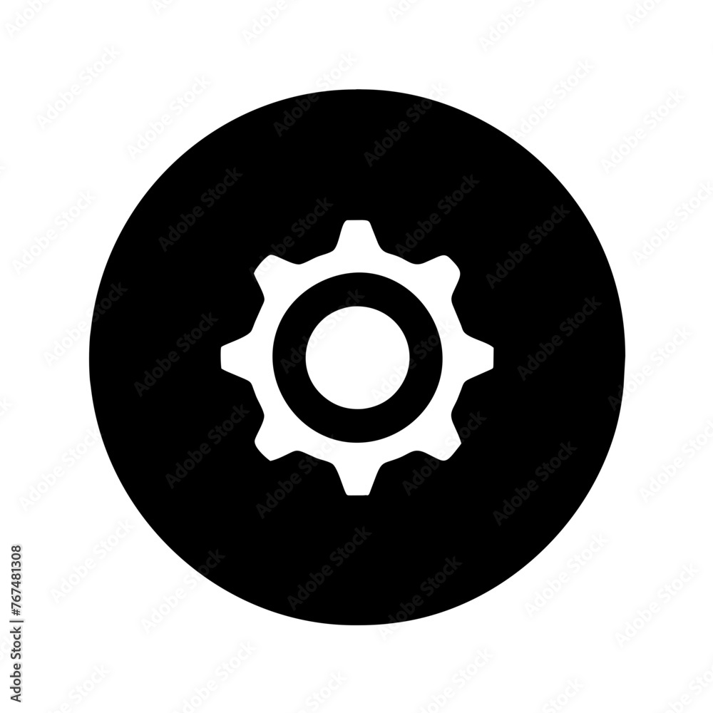 Gear single icon on a Transparent Background Gear single icon on a Transparent Background