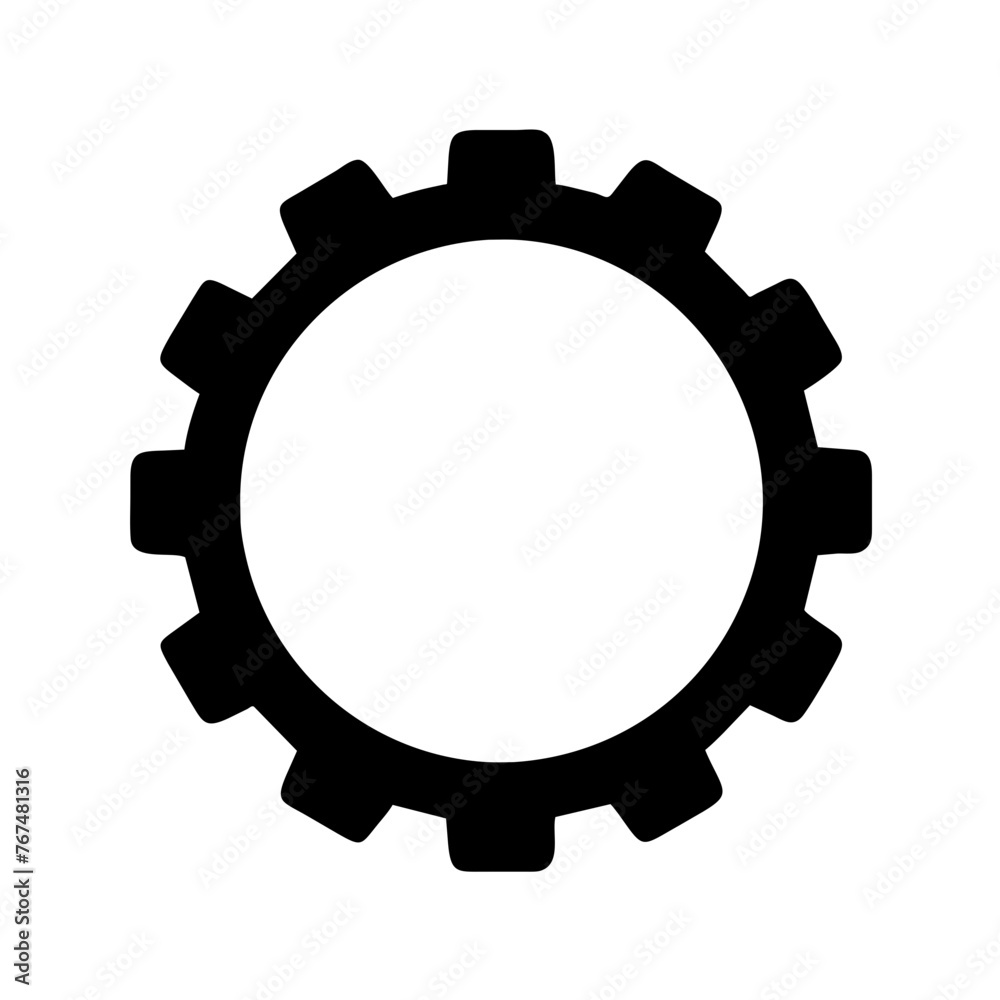 Gear single icon on a Transparent Background