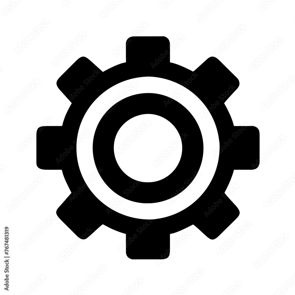 Gear single icon on a Transparent Background Gear single icon on a Transparent Background