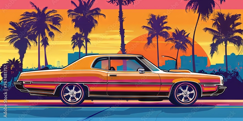 Low Rider in classic latino style with vibrant and vivid colors