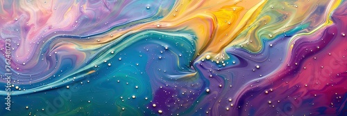 Colorful spectrum of liquid paints photo