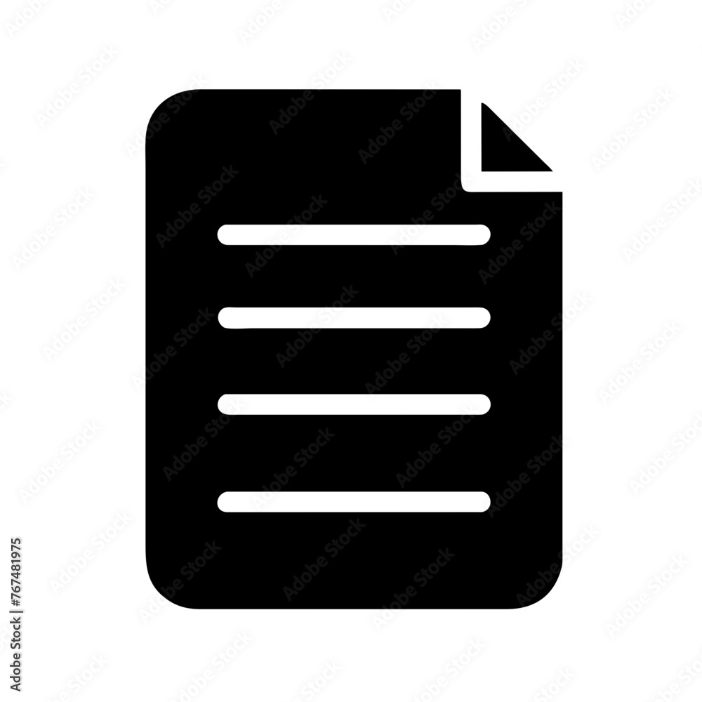 Paper document notes icon on a Transparent Background Paper document notes icon on a Transparent Background