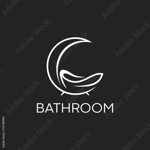 bathtub logo with a modern and abstract design for the furniture brand identity