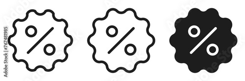 discount sale badge vector icon with percent icon sign . percentage price tag icons . special offer sign