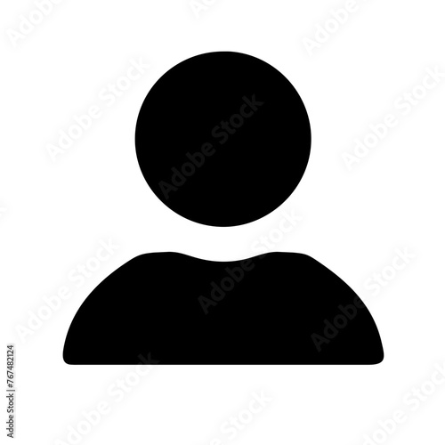 Monochrome User Person icon on a Transparent Background