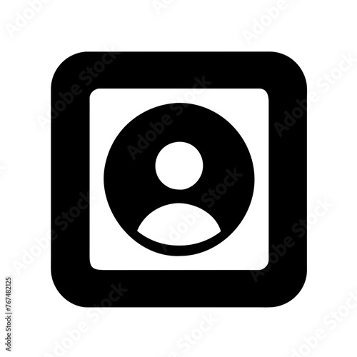 Monochrome User Person icon on a Transparent Background