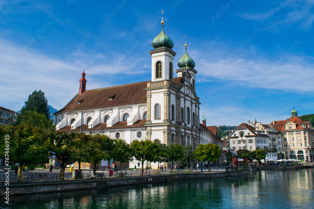 Stately architecture of the Lucerne Jesuit Church