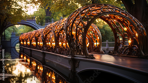 A light, elegant bridge, thrown over a noisy river, like a thread of a pearl nec