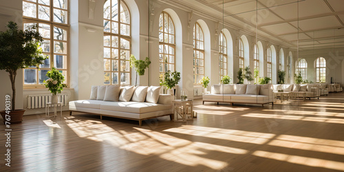 A spacious room, filled with silence and light, like reflections and inspirati