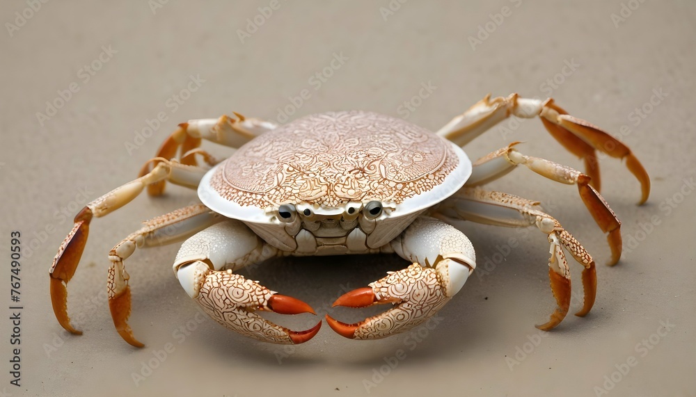 A Crab With Intricate Patterns On Its Shell