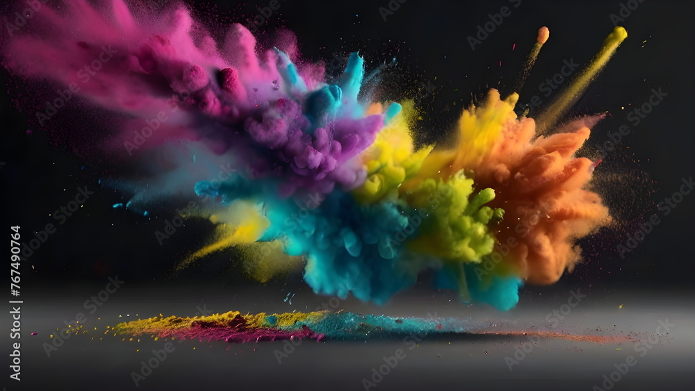 holi powder exploding in the air