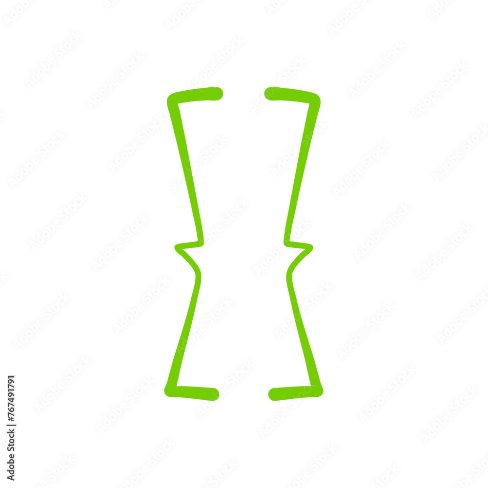 Hand drawn curly brackets Hand drawn curly brackets