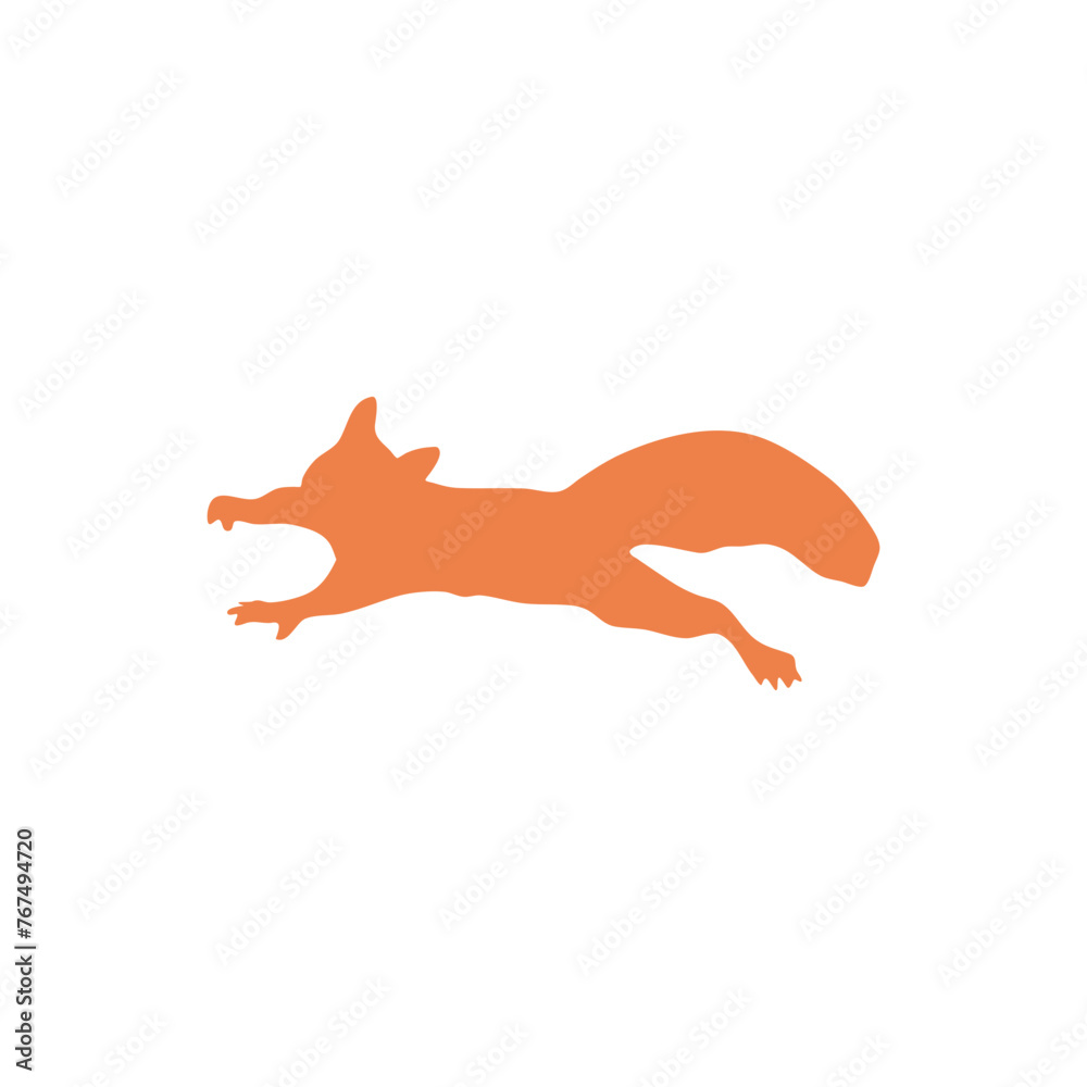 Fototapeta premium Cartoon squirrel silhouette