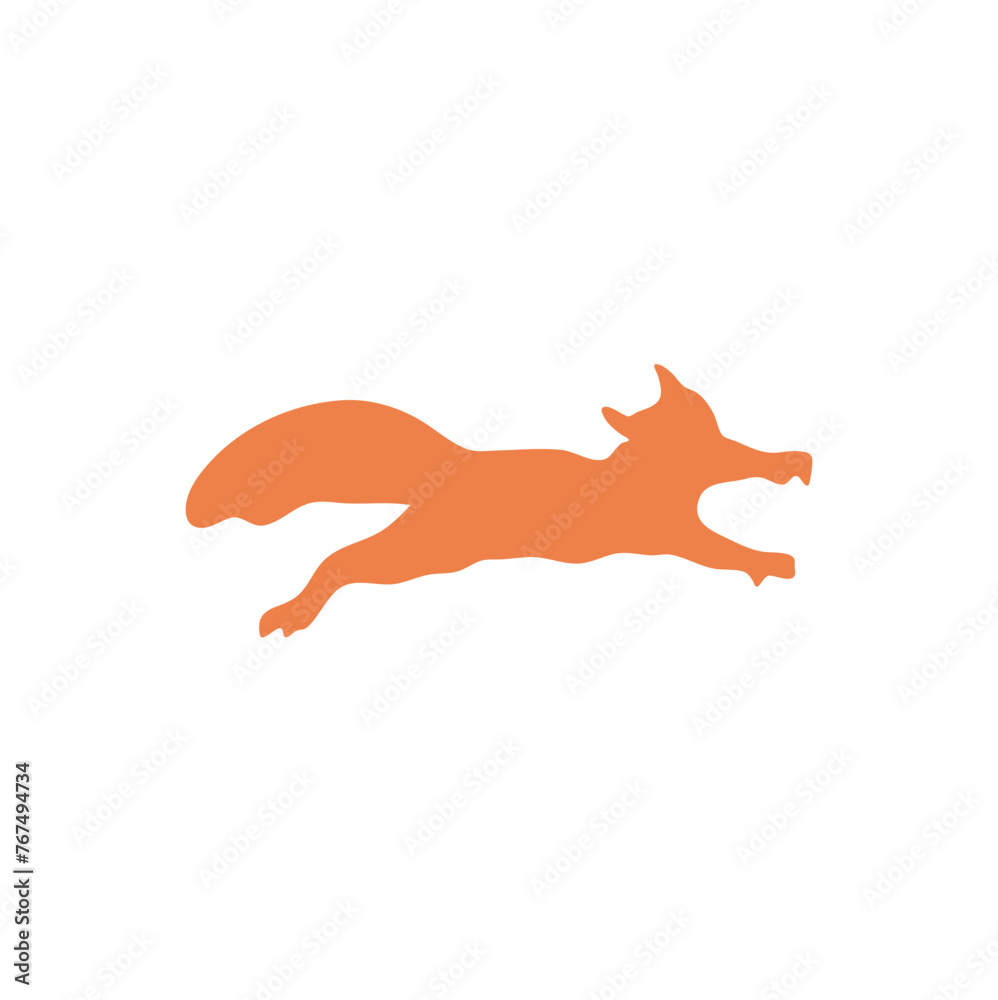 Fototapeta premium Cartoon squirrel silhouette