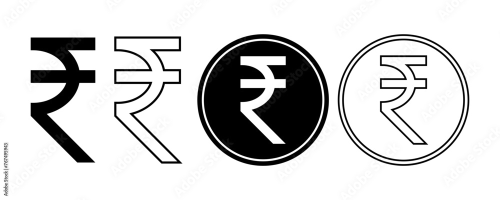 inr indian rupee sign set isolated on white background Sutana Foto Poster Wandbilder bei EuroPosters