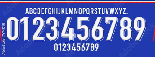 new font vector team Europe national team 2024, france font, kit sport style font. football style font with lines and points inside, sports style letters and numbers for soccer team