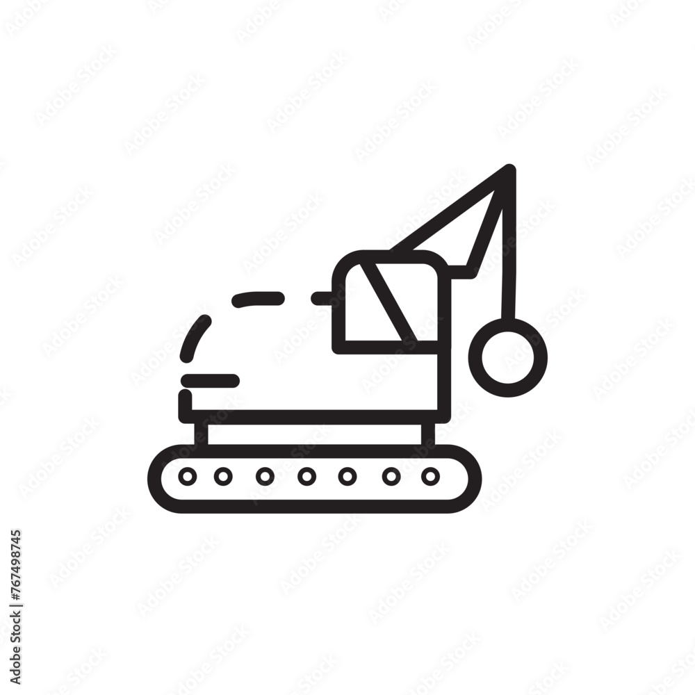 Build Demolisher Fabric Line Icon Build Demolisher Fabric Line Icon