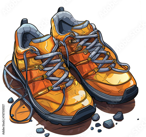 Stylish 2D Sneaker Graphics
