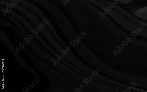 Black gray satin dark fabric texture luxurious shiny that is abstract silk cloth background with patterns soft waves blur beautiful.