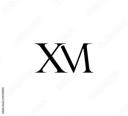 Initial Letter Logo. Logotype design. Simple Luxury Black Flat Vector XM