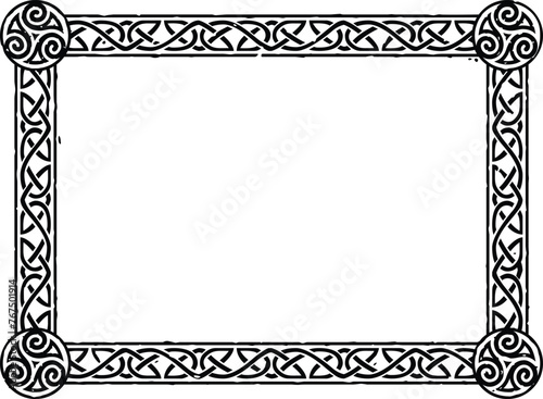 Rectangular Celtic Border Frame - Tribal Spirals