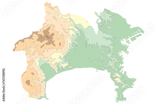 神奈川県標高地図/kanagawa elevation map