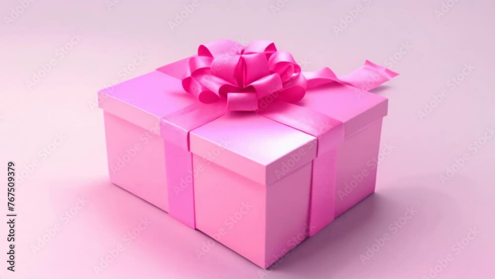 Pink open gift box isolated on white