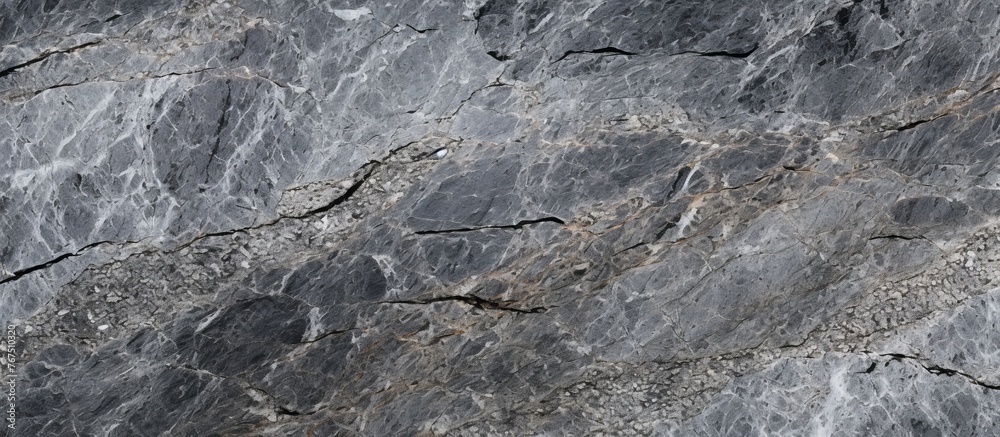 A detailed closeup of a gray marbletextured bedrock wall, showcasing intricate patterns and layers of rock with a smooth surface resembling marble flooring A detailed closeup of a gray marbletextured bedrock wall, showcasing intricate patterns and layers of rock with a smooth surface resembling marble flooring