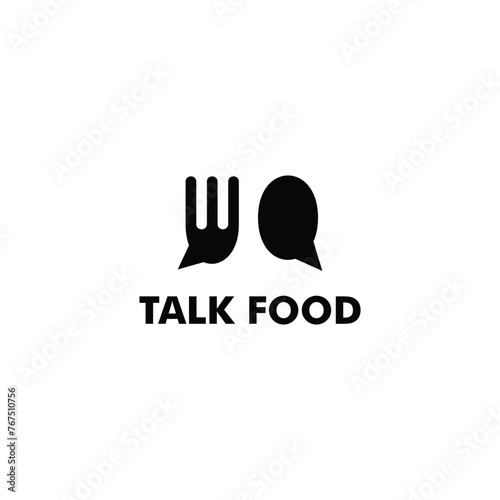 abstract flat design logo talking about food