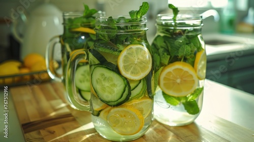 Detox water station cucumber