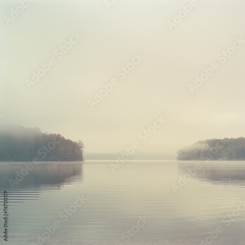 A soft ethereal fog over a lake