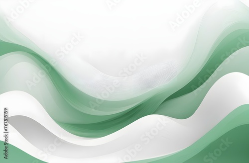 3d line wave abstrack background with green color, white solid background