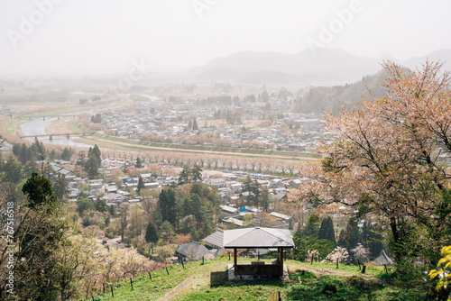 Obraz na płótnie View of Kakunodate town at spring in Akita, Japan w salonie