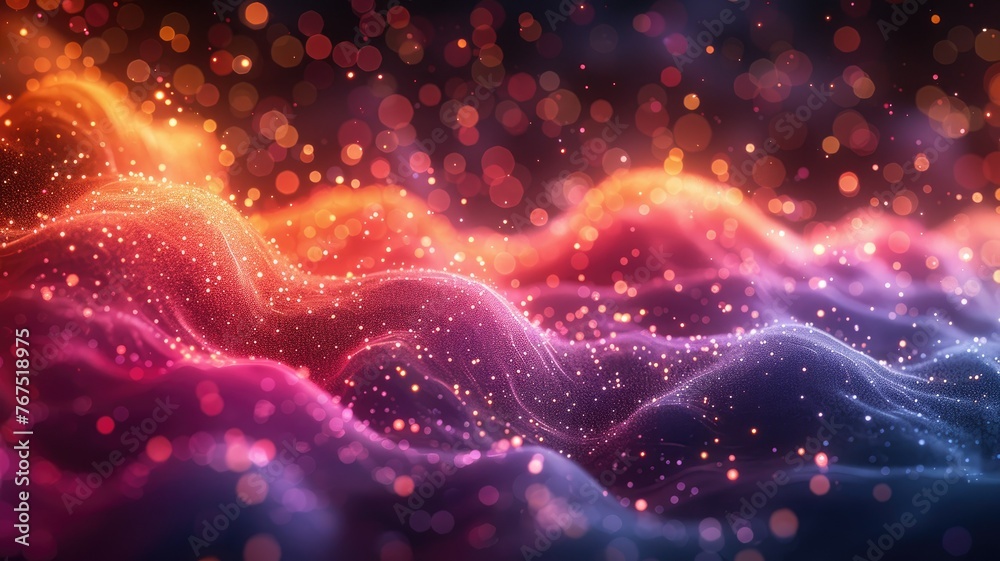 Vibrant sparkling waves in red and purple - A stunning image of ...