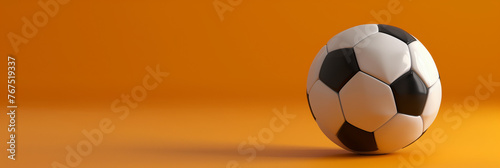 Soccer Ball on Orange Background