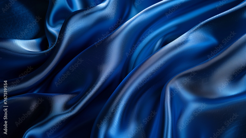 Fototapeta premium Navy blue wrinkled fabric texture Background. fashion cotton cloth illustration.