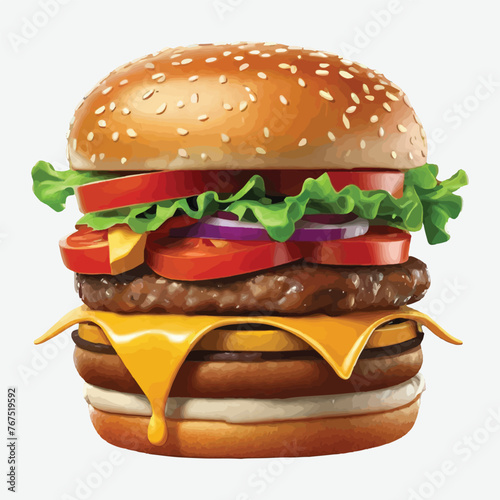 vector isolated of delicious burger