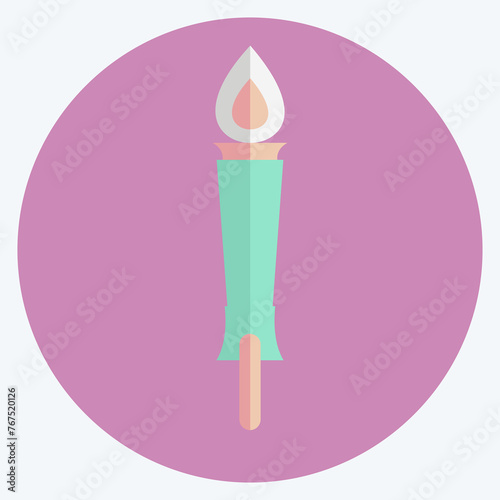 Icon Museum Torch - Flat Style- Simple illustration, Good for Prints , Announcements, Etc