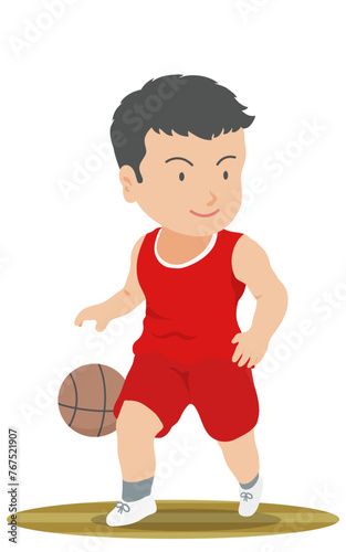 ドリブルをするバスケットボール選手