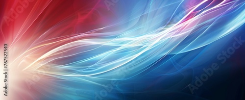Elegant abstract wave design in red and blue, with soft light effects creating a serene and dynamic background for creative projects.
