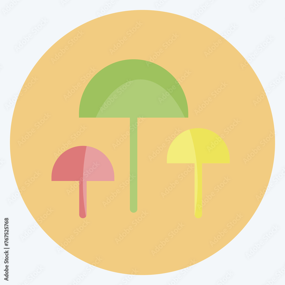 Mushrooms Icon in trendy flat style isolated on soft blue background