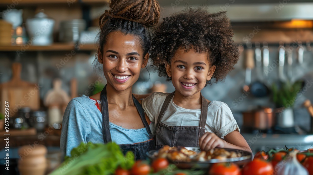 Mother's patient guidance and nurturing demeanor create a nurturing environment where her daughter feels encouraged to learn and explore the art of cooking.