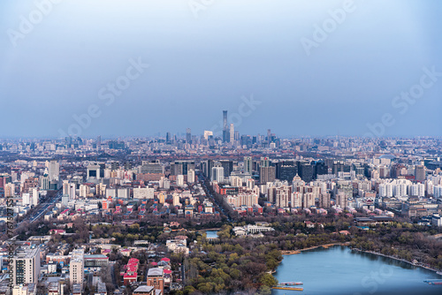 Beijing CBD building complex Yuyuantan Park city scenery