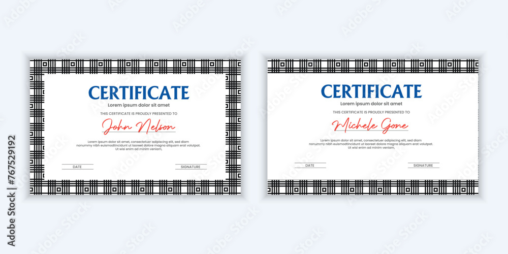 Vintage certificate border template, pattern diploma certificate
