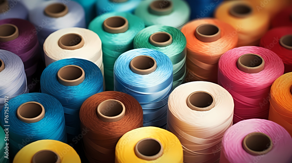 Collection of various bobbins, textile industry Collection of various bobbins, textile industry