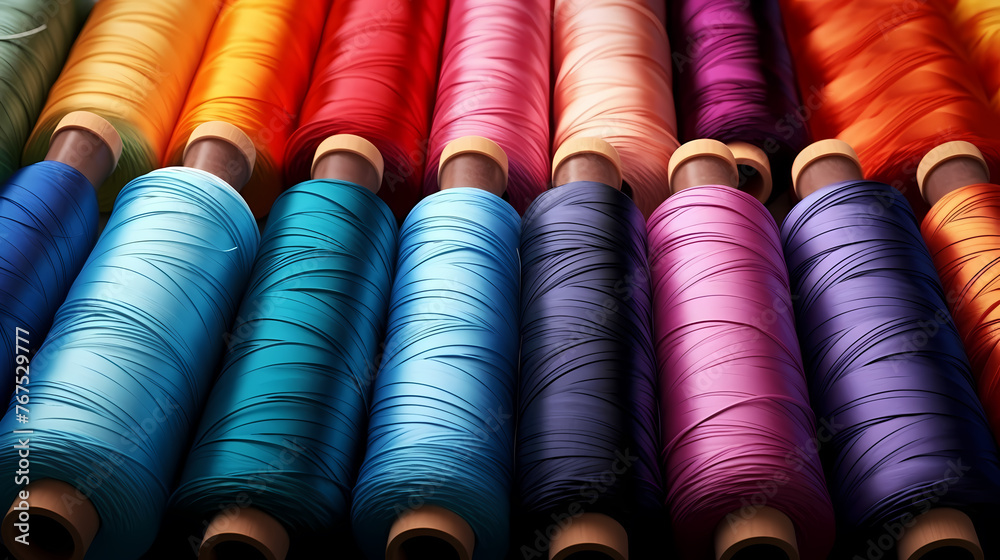 Collection of various bobbins, textile industry Collection of various bobbins, textile industry
