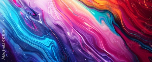 A fluid dance of colors, this vibrant abstract background blends pink, purple, and blue with a glossy finish, ideal for artistic or tech designs.