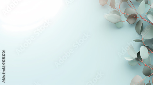 Eucalyptus branches, tranquil background