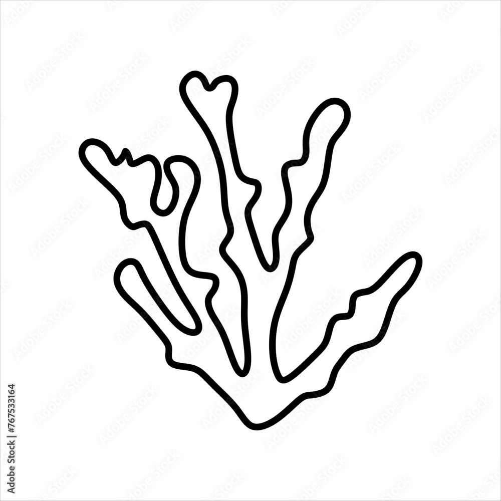 Outline Algae Plant Abstract Vector Element Outline Algae Plant Abstract Vector Element